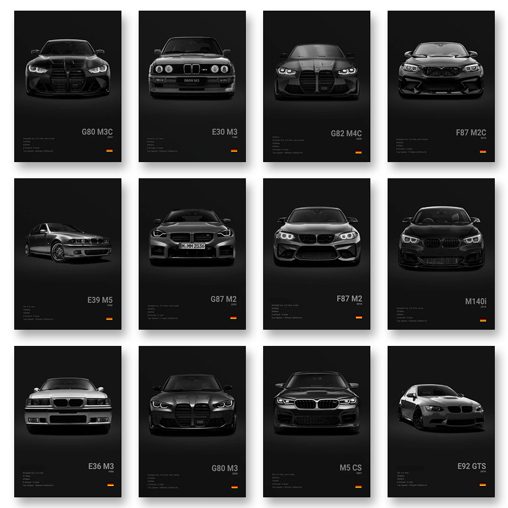 Home Office Photos - 2-A1 Famous Cars G80 M3C Canvas