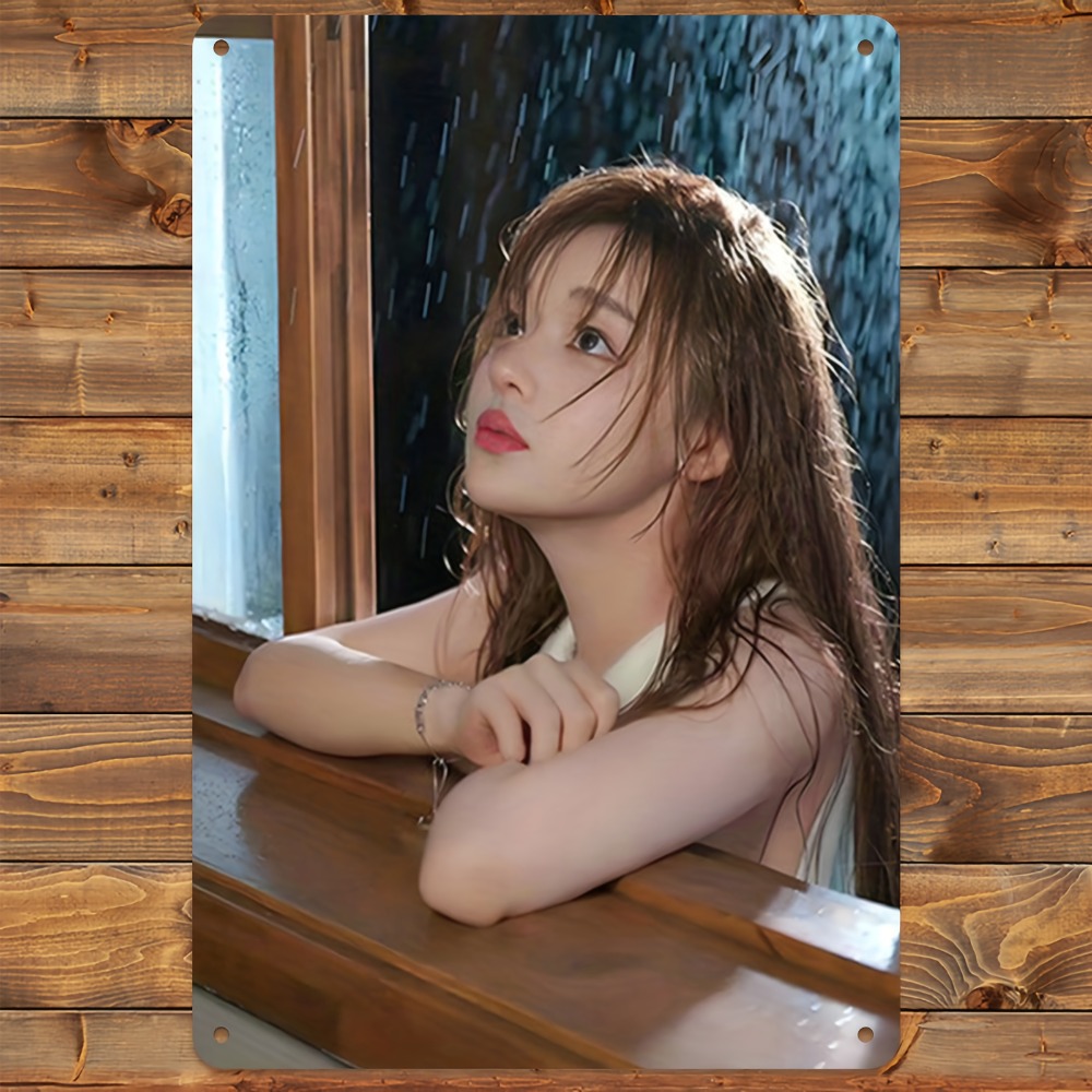 Home Office Gif - Elegant Raindrop Woman Aluminum Wall Art,