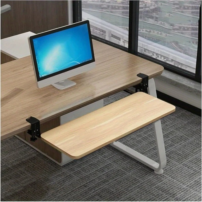 Keyboard Tray Under Desk - 1PC Clamp Keyboard Tray Ergonomic Sliding