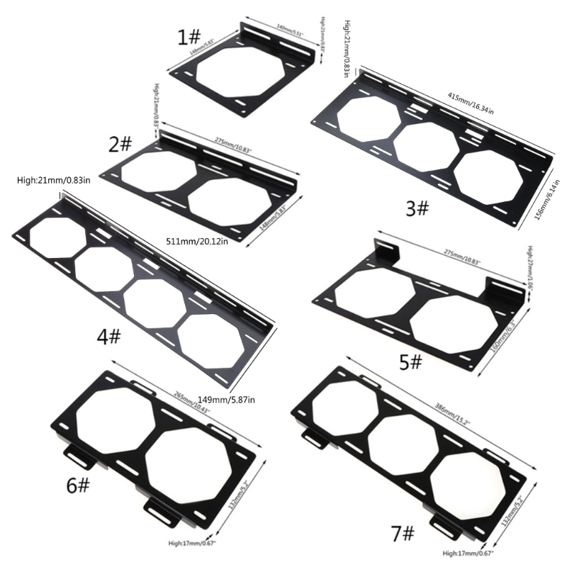 Home Office Official - 12/14CM Fan Radiator DIY Mounting Bracket