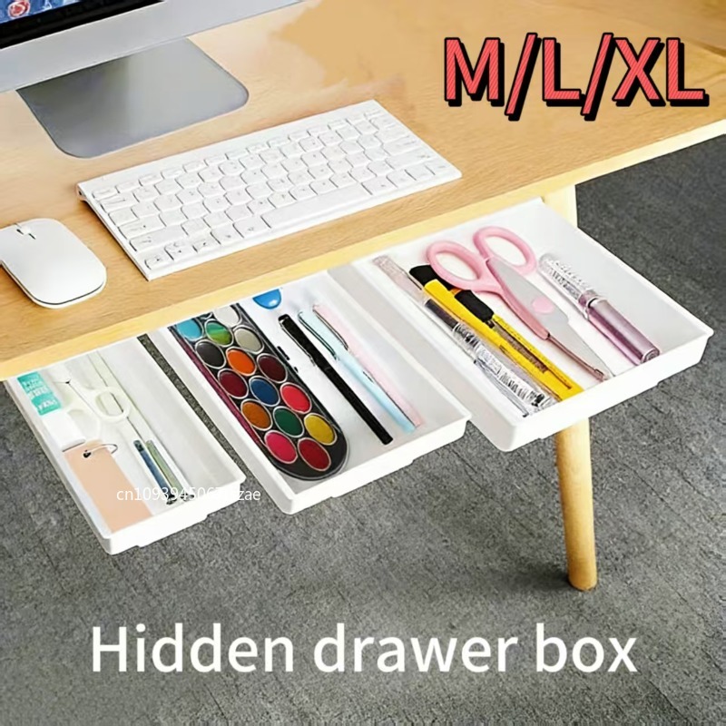 Desk Drawer Small - 1pc White SelfAdhesive Storage Drawer Box