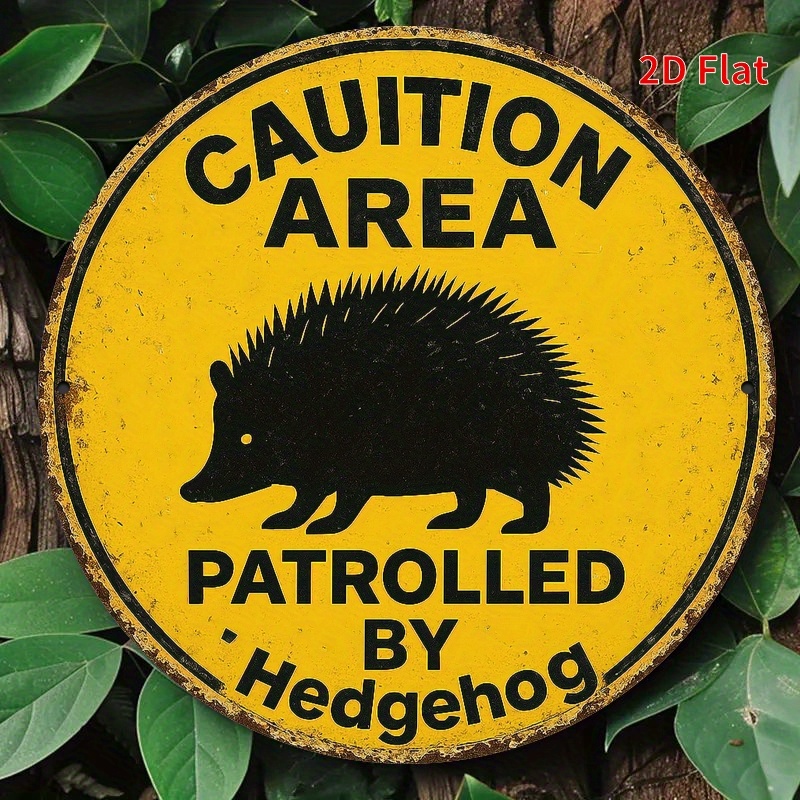 Home Office Design - Vintage Rustic Hedgehog Patrol Area Metal