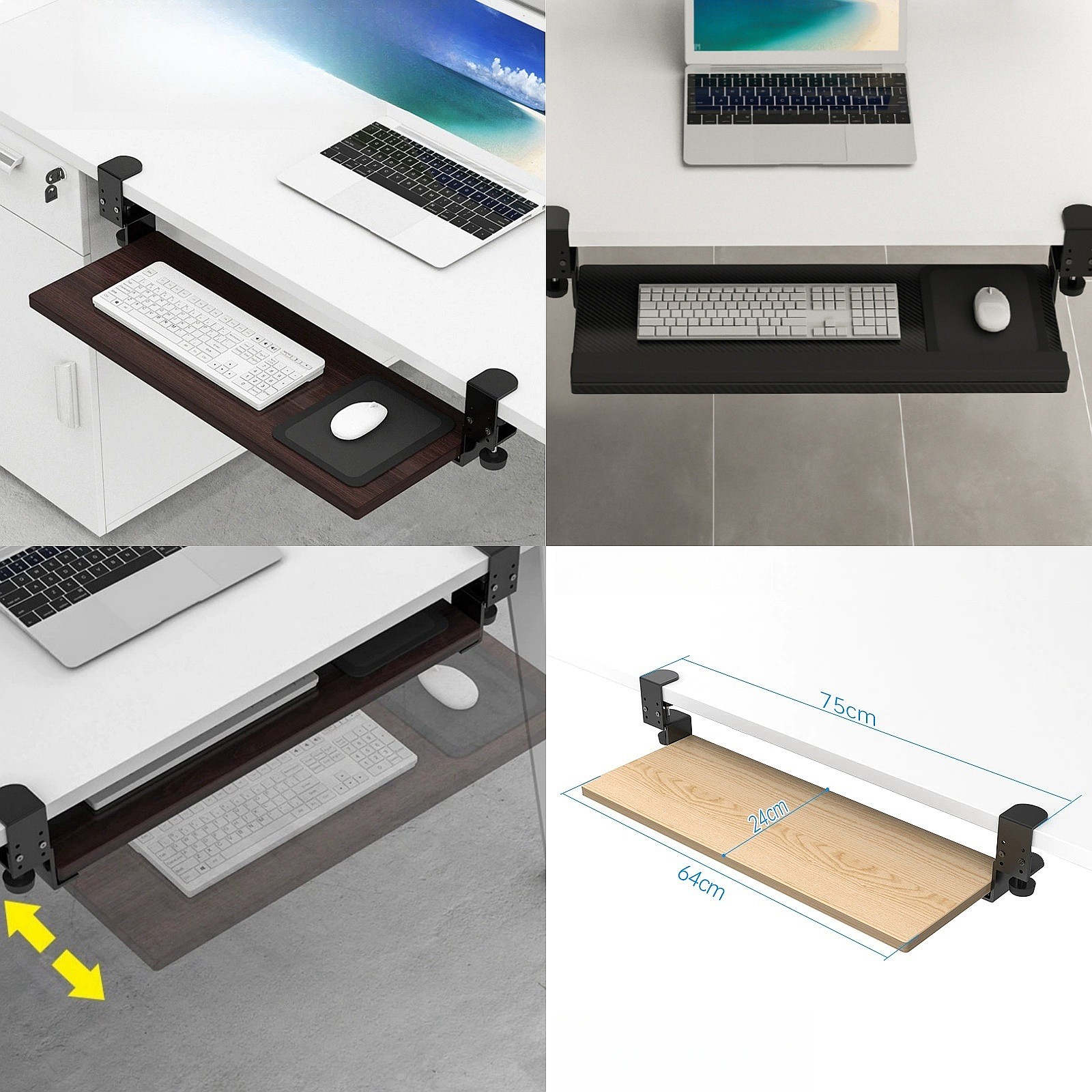 Keyboard Tray Under Desk - Keyboard Bracket Under the Table Sliding
