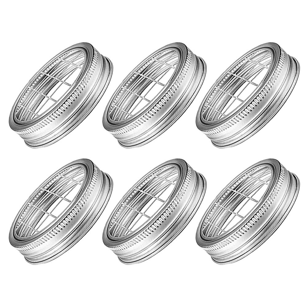 Pen Holder Organizer - 6Sets Mason Flower Jar Insert Lids