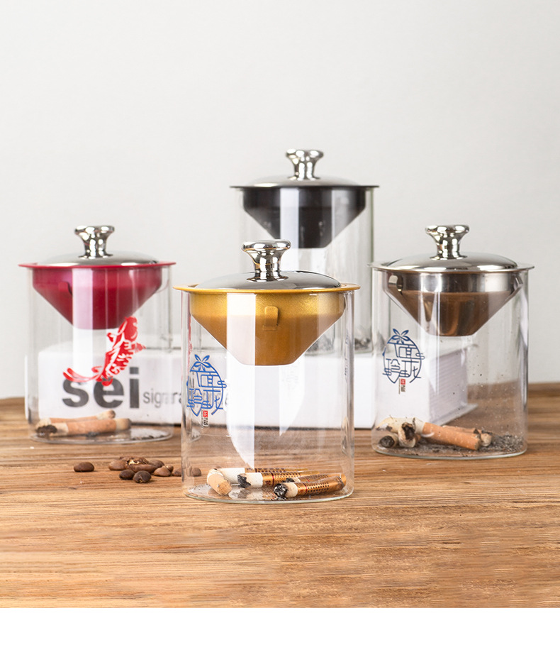 Home Office Trend - Creative stainless steel ashtray home anti-fly