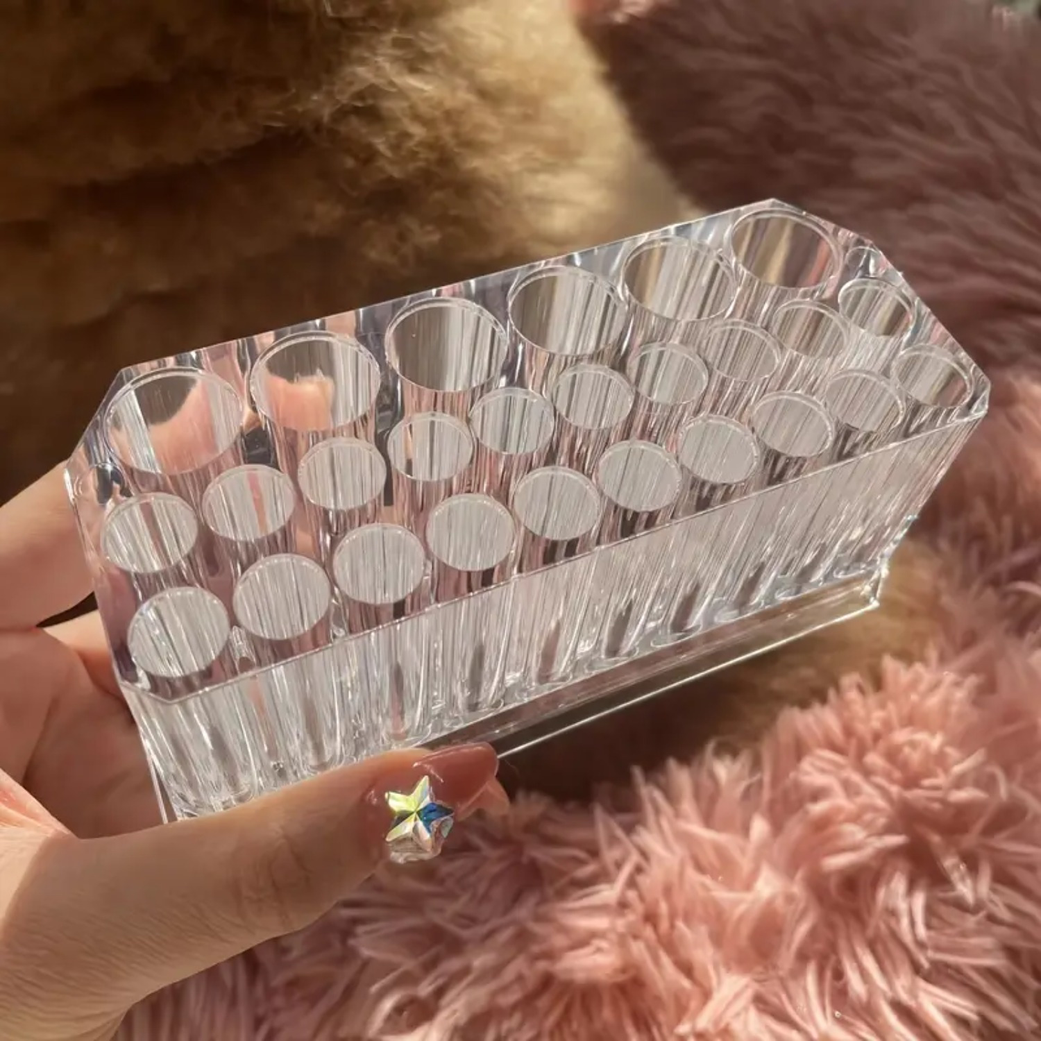 Pen Holder Organizer - 26 Holes Acrylic Nail Brushes Organizer