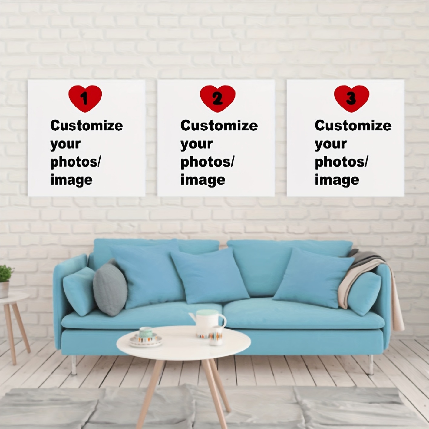 Home Office Photos - 3pcs/set Custom Square Canvas Poster Personalized