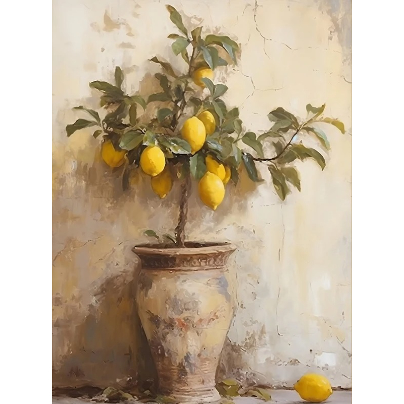Home Office Gif - 2026 Retro Lemon Garden Canvas Poster