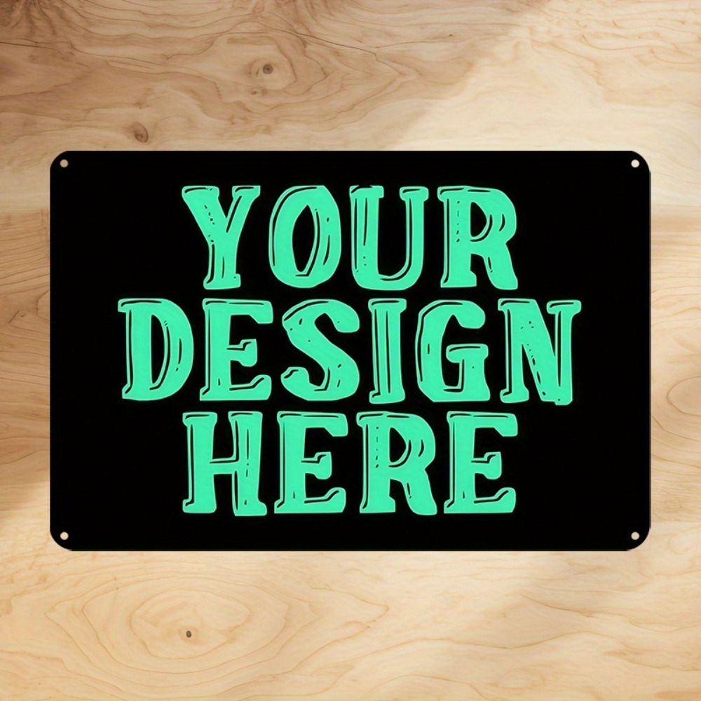 Home Office Gif - Personalized Photo Text Tin Metal Wall