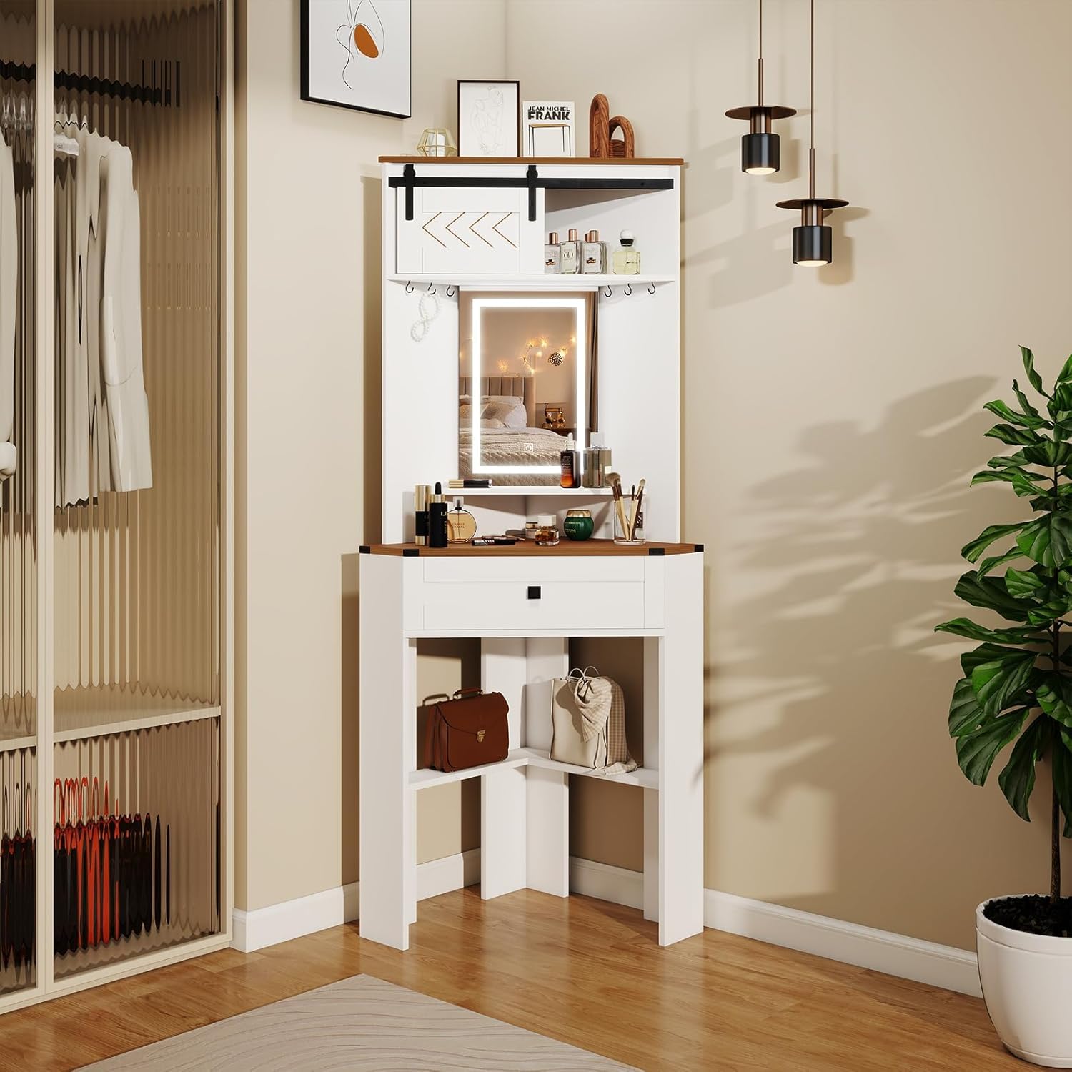 Corner Vanity Desk Set with Li - огляд і ціна Desk Drawer Small
