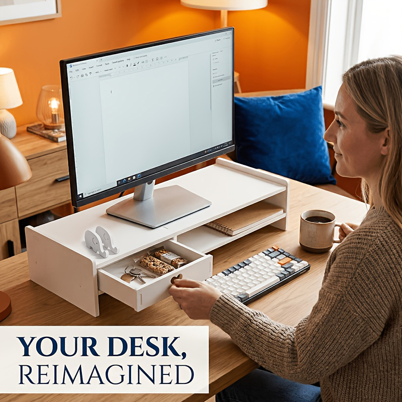 Minimalist White PVC Monitor S - огляд і ціна Desk Drawer Small