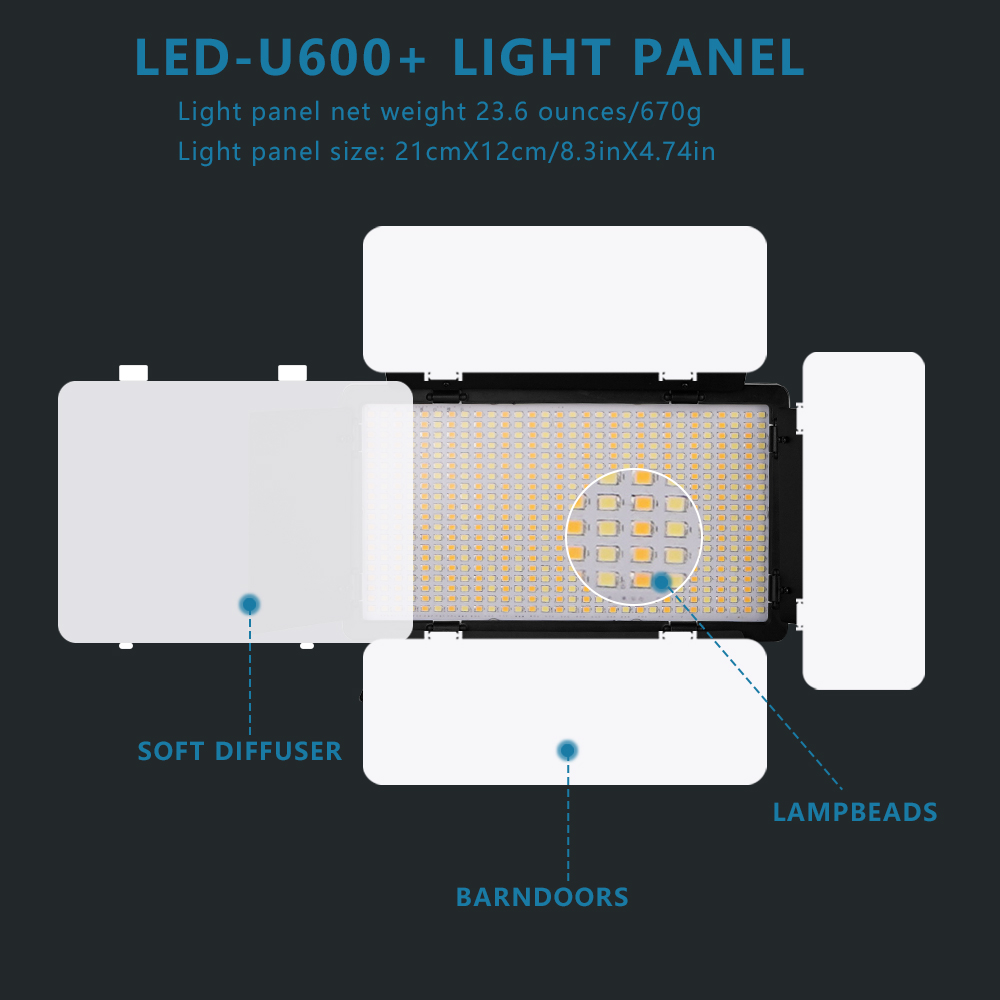 Nagnahz U800 LED Photo Studio  - огляд і ціна Zoom Lighting Kit