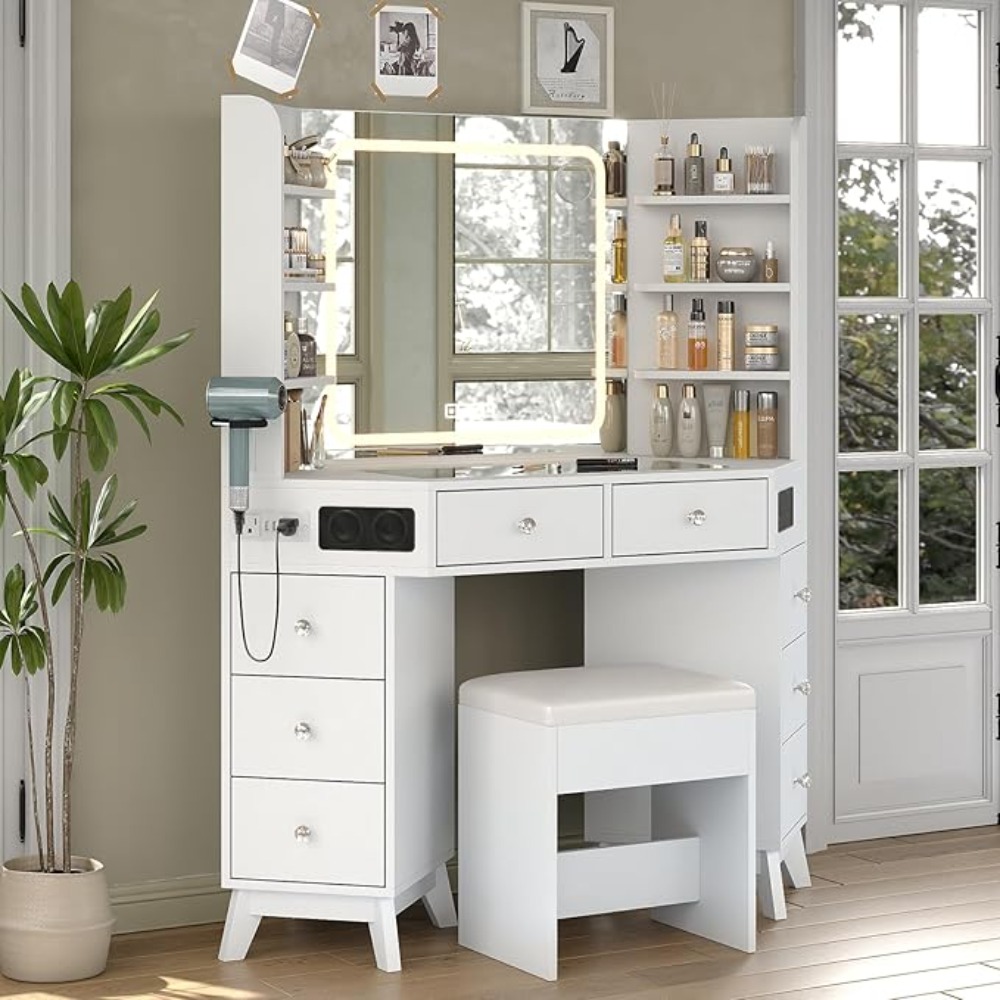 Corner Vanity Desk with Blueto - огляд і ціна Desk Drawer Small