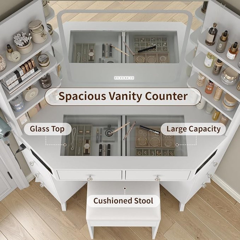 Corner Vanity Desk with Blueto - огляд і ціна Desk Drawer Small