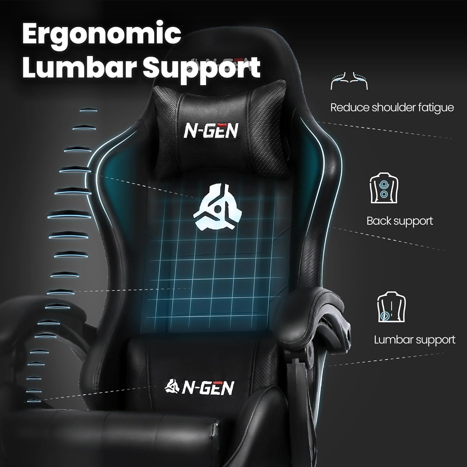 Gaming Chair with Footrest Lum - огляд і ціна Home Office Ergonomics