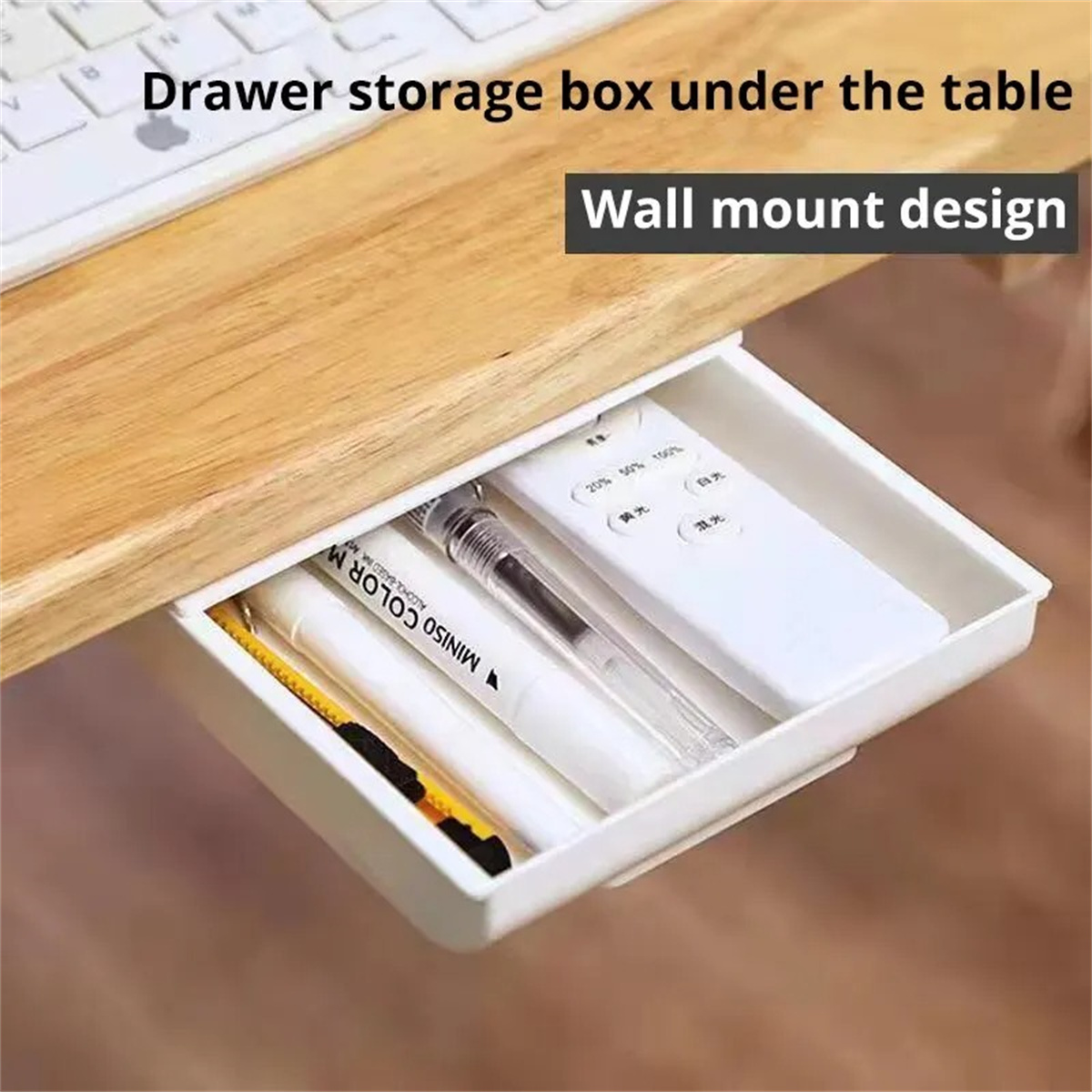 1pc White SelfAdhesive Storage - огляд і ціна Desk Drawer Small