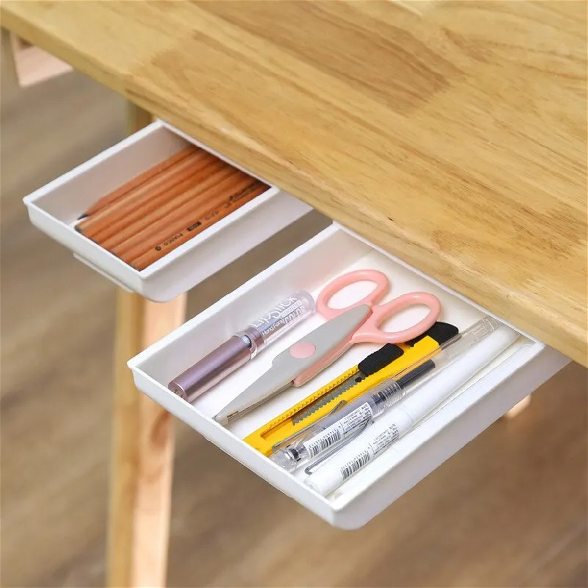 1pc White SelfAdhesive Storage - огляд і ціна Desk Drawer Small
