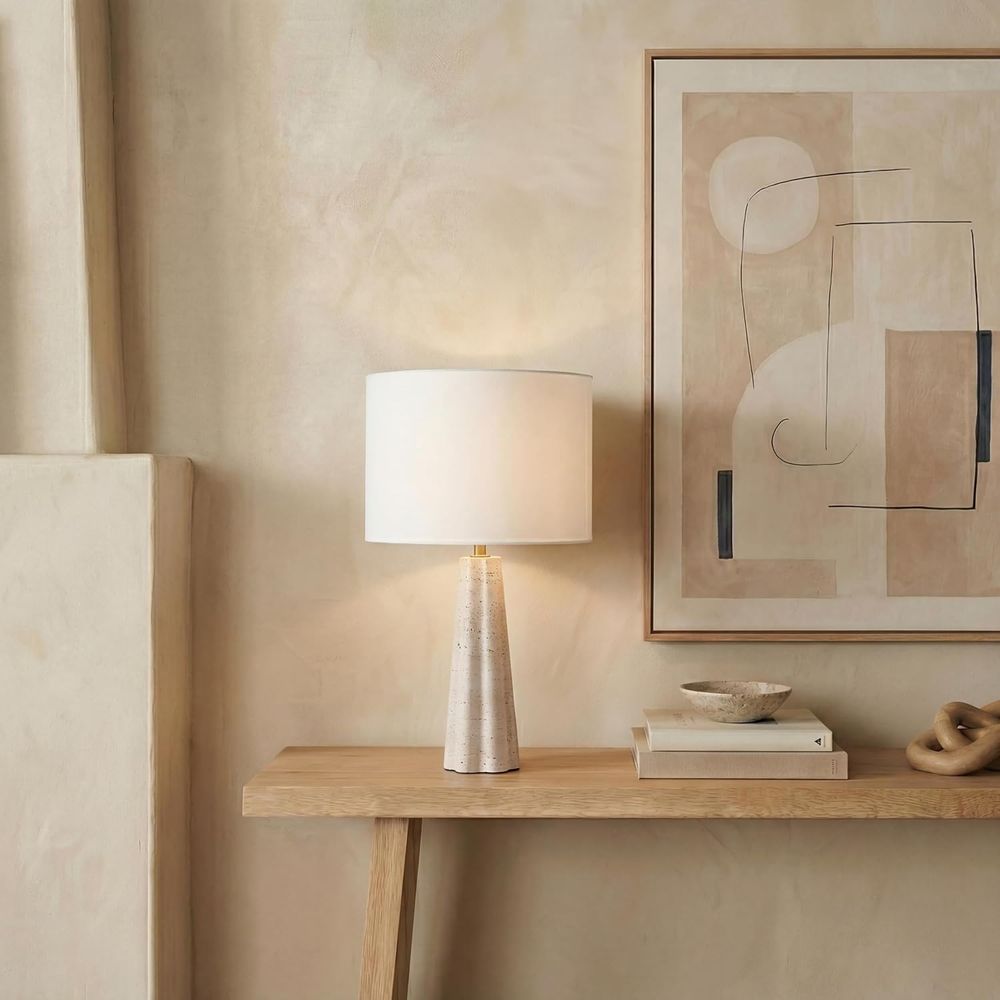 25-inch Travertine/White Table - огляд і ціна Home Office Or