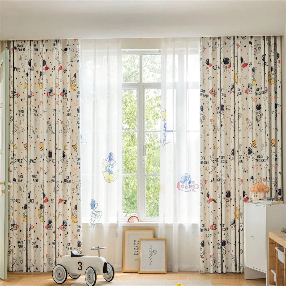 Vibrant Space Themed Window Bl - огляд і ціна Home Office Rate 2025