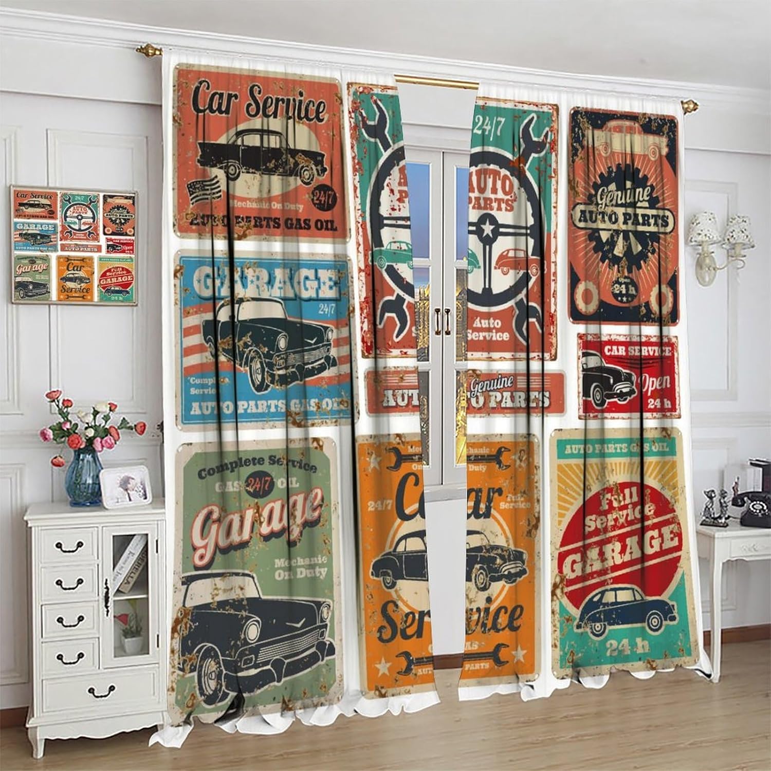Garage Curtains, Vintage Man D - огляд і ціна Home Office Shed