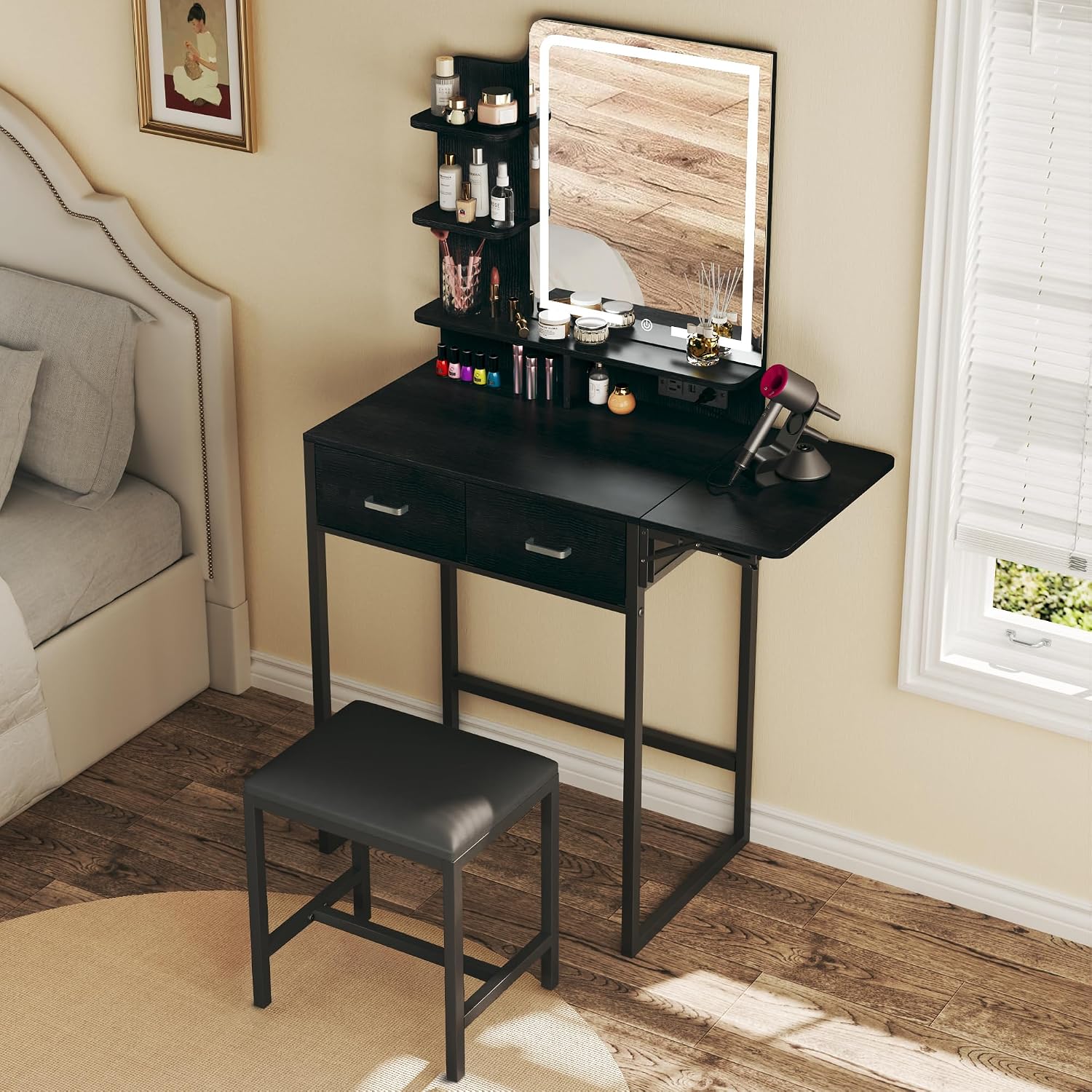 Makeup Vanity Desk with Mirror - огляд і ціна Desk Drawer Small