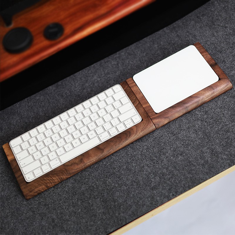 2 in 1 Walnut Solid Wooden Tra - огляд і ціна Keyboard Tray Under Desk