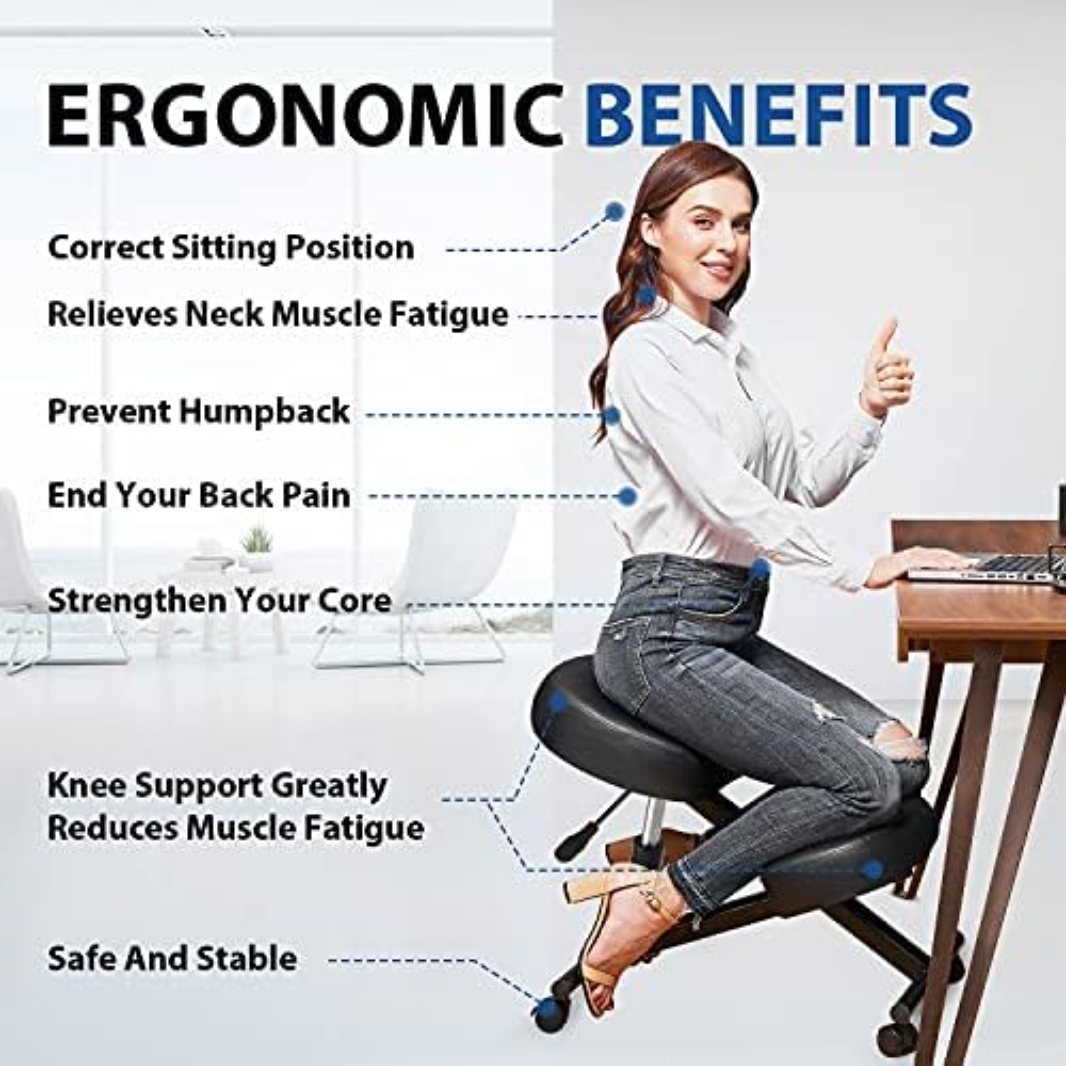 Kneeling Chair Ergonomic for O - огляд і ціна Home Office Ergonomics