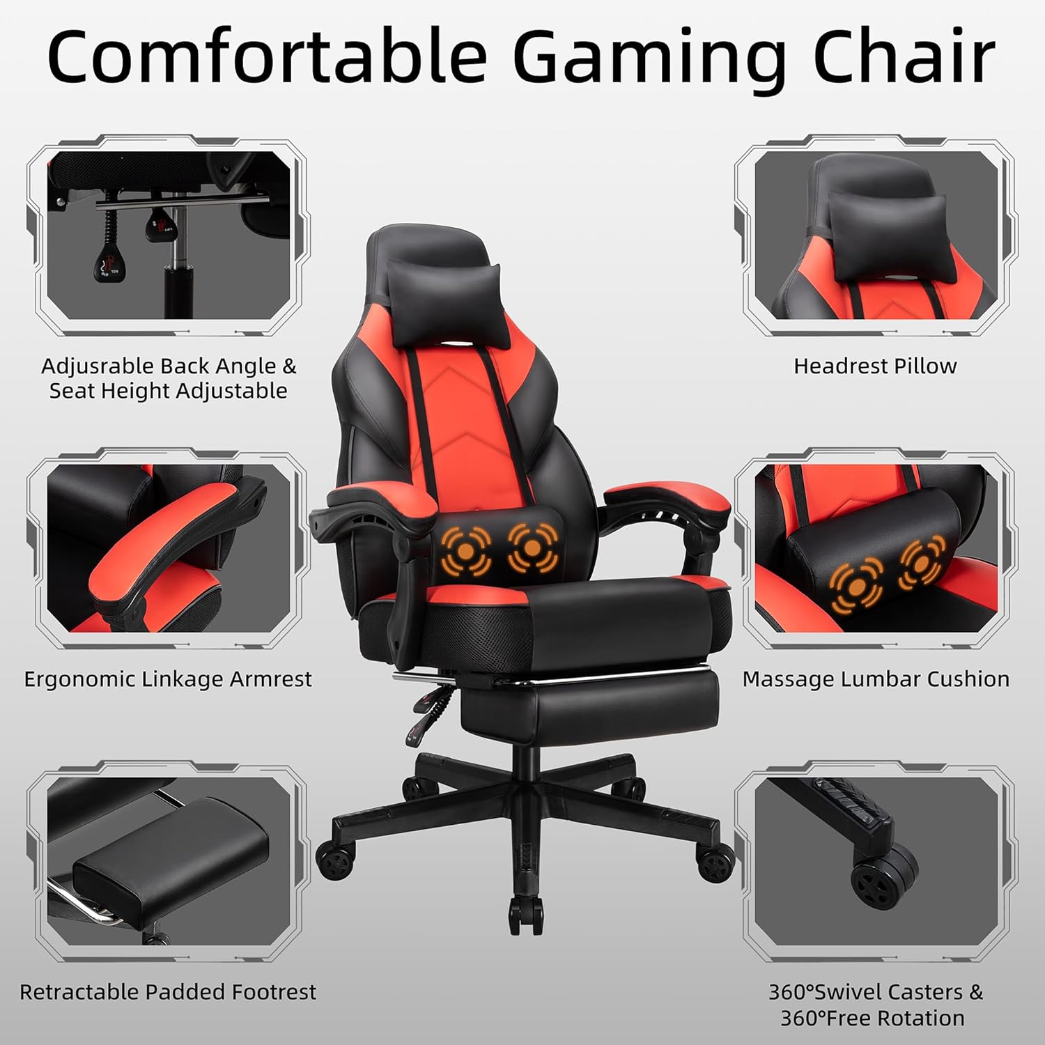 Gaming Chair with Footrest, Ma - огляд і ціна Home Office Ergonomics