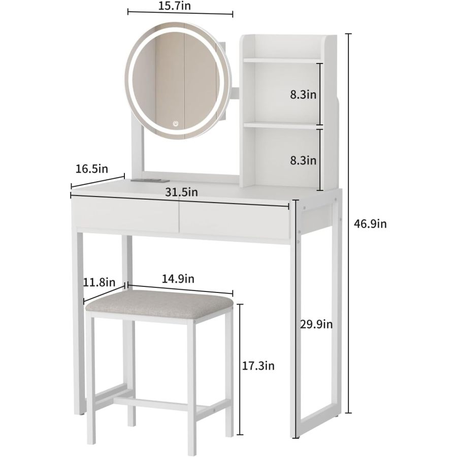 Small Vanity Desk with Mirror  - огляд і ціна Desk Drawer Small