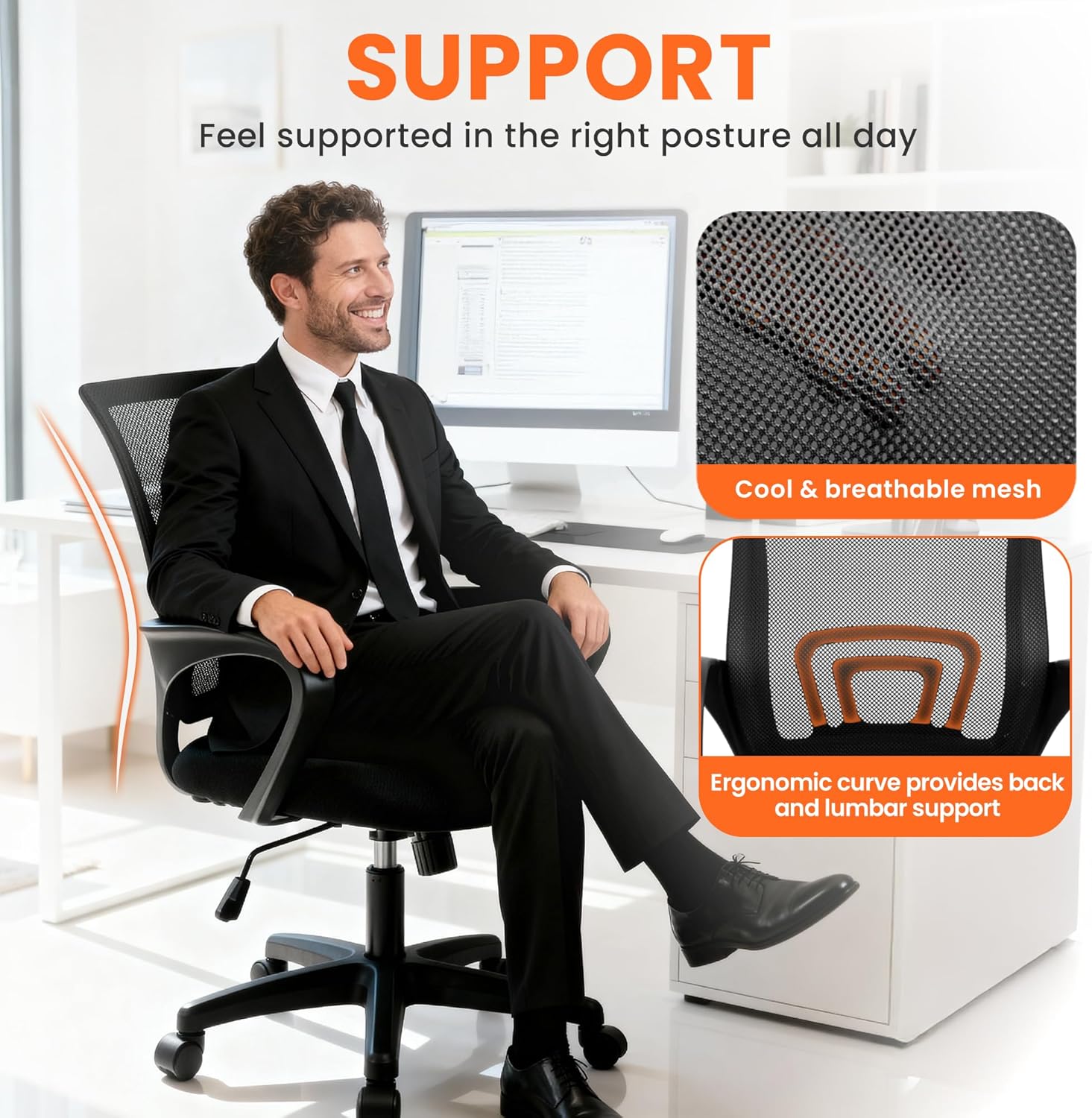 Ergonomic Mesh Office Chair wi - огляд і ціна Home Office Ergonomics