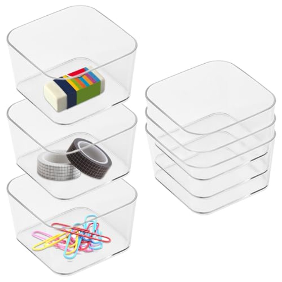 6pcs Clear Acrylic Storage Con - огляд і ціна Desk Drawer Small
