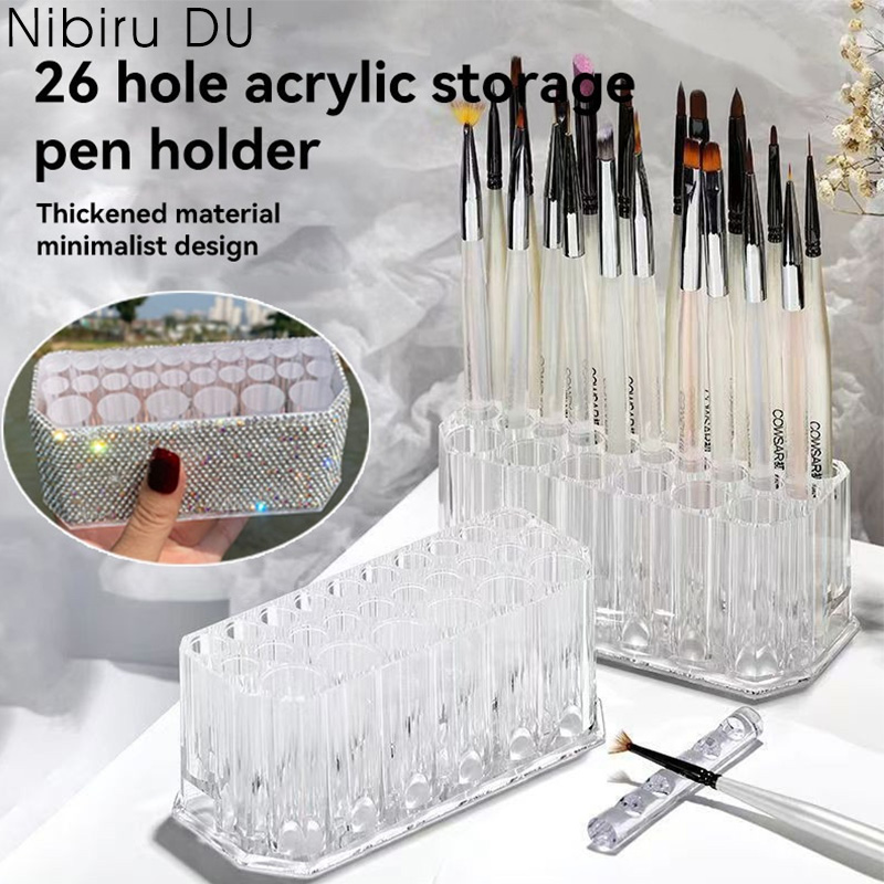 26 Holes Acrylic Nail Brushes  - огляд і ціна Pen Holder Organizer