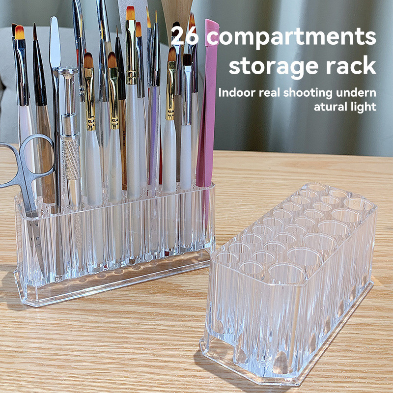 26 Holes Acrylic Nail Brushes  - огляд і ціна Pen Holder Organizer