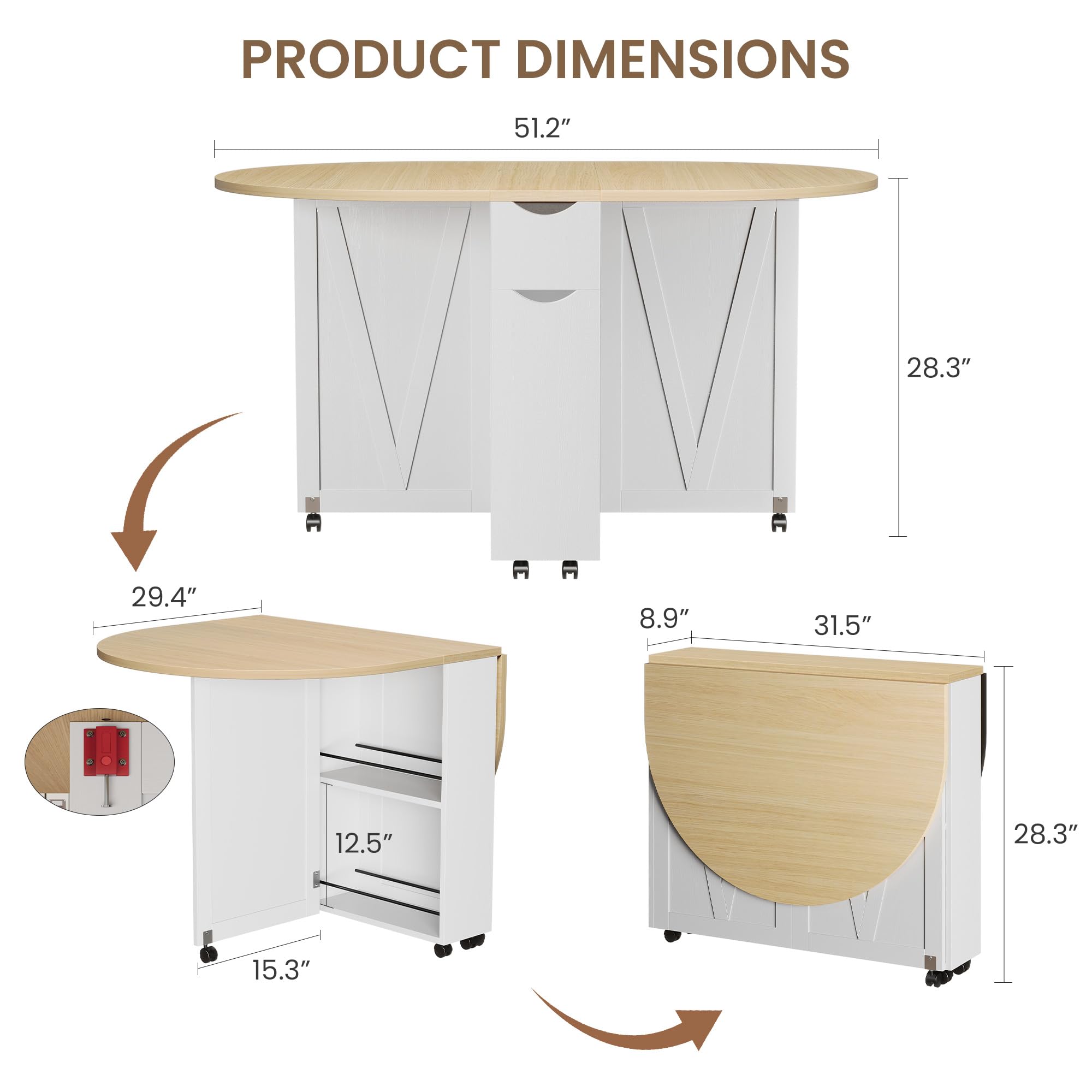 3-in-1 Folding Dining Table Wi - огляд і ціна Desk Drawer Small