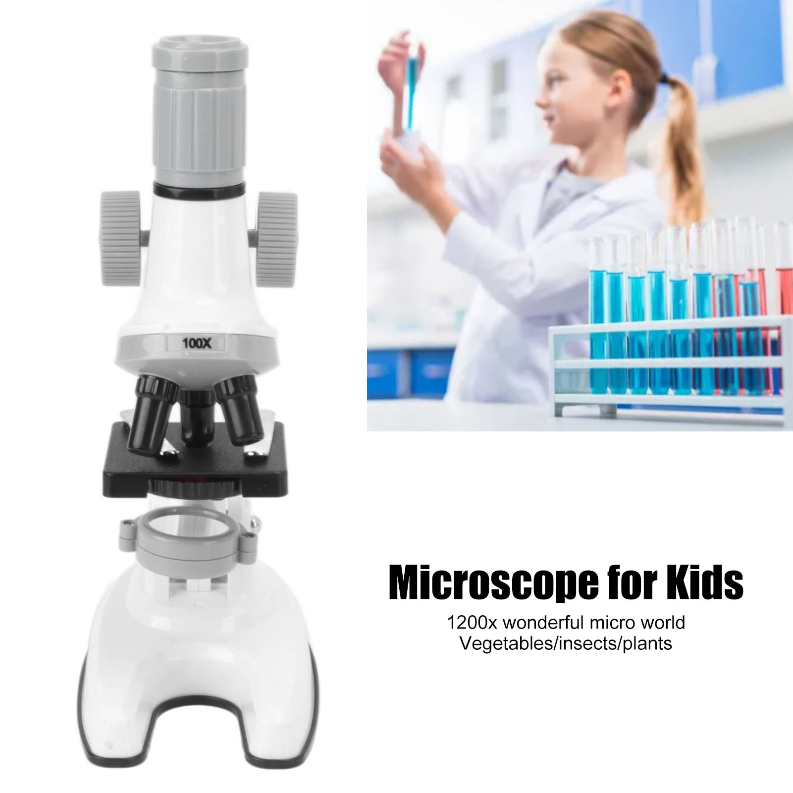 Microscope for Kids 100X 600X  - огляд і ціна Zoom Lighting Kit