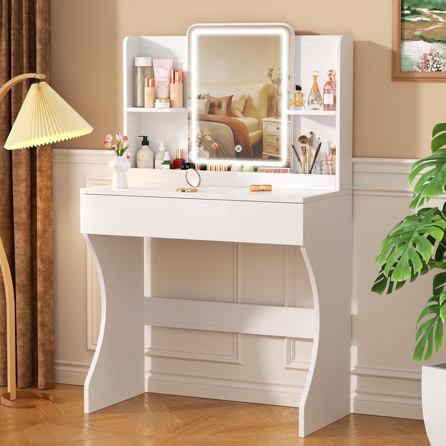 White Small Makeup Vanity Desk - огляд і ціна Desk Drawer Small