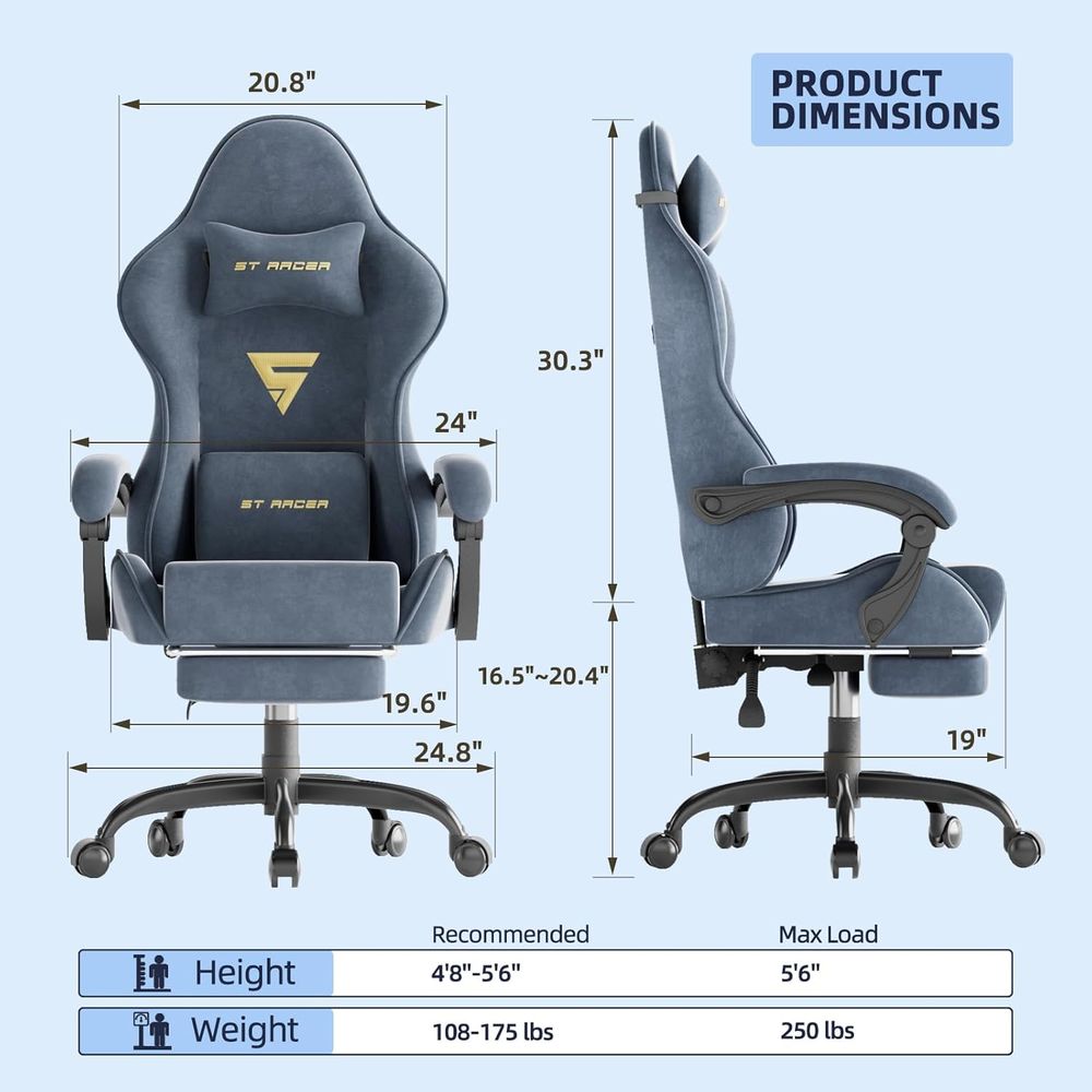 Ergonomic Gaming Chair with Fo - огляд і ціна Home Office Or