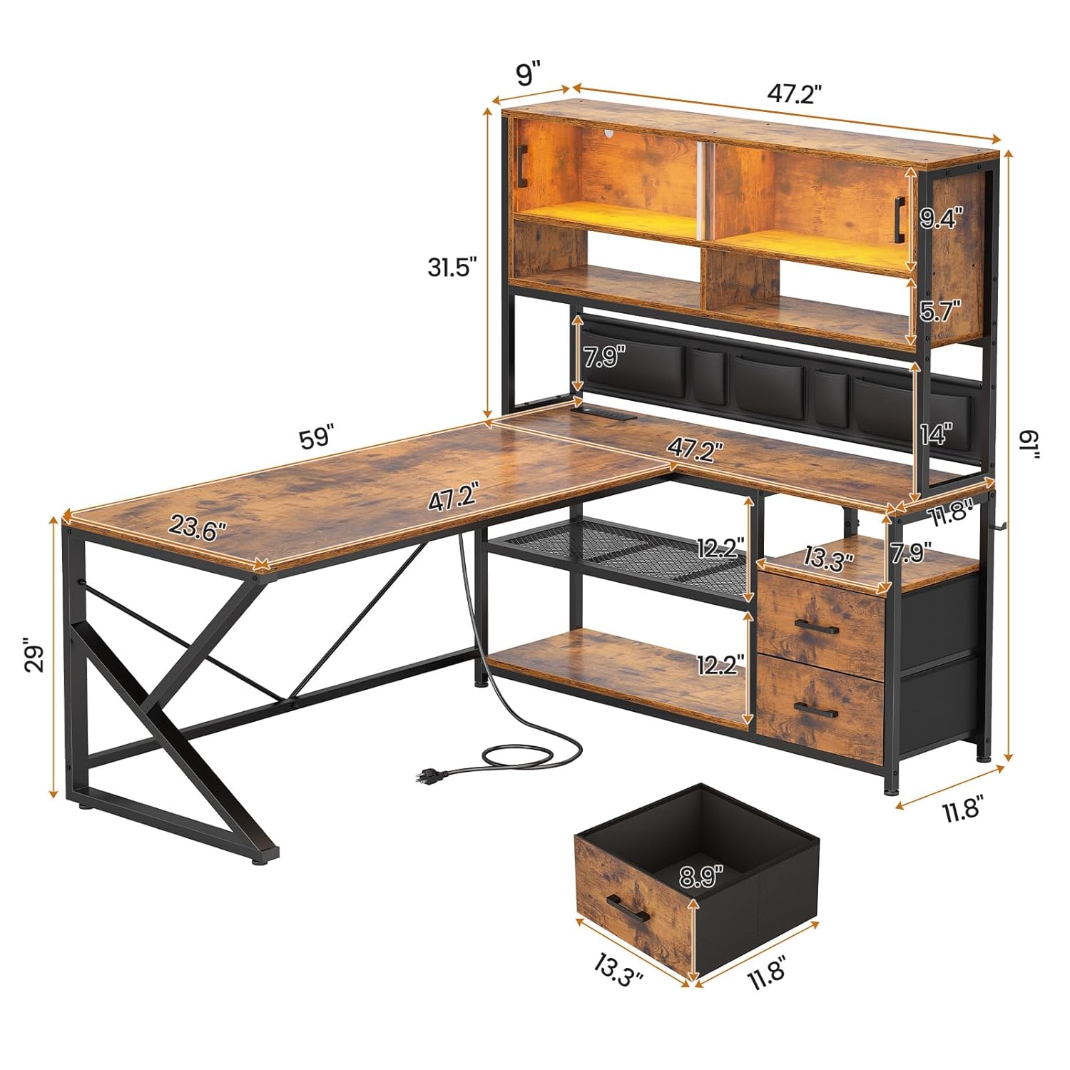 L Shaped Computer Desk with 2  - огляд і ціна Home Office Shed