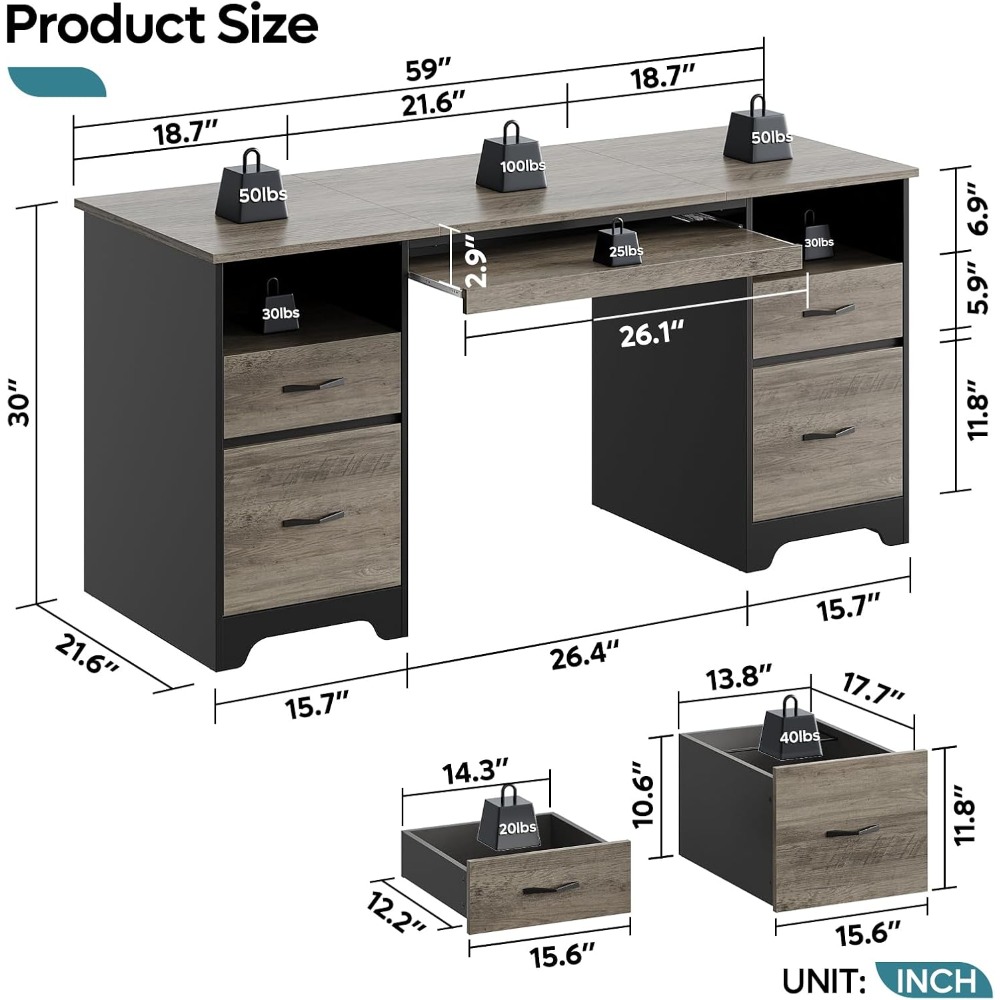 US Shipping 59 Inch Office Des - огляд і ціна Keyboard Tray Under Desk