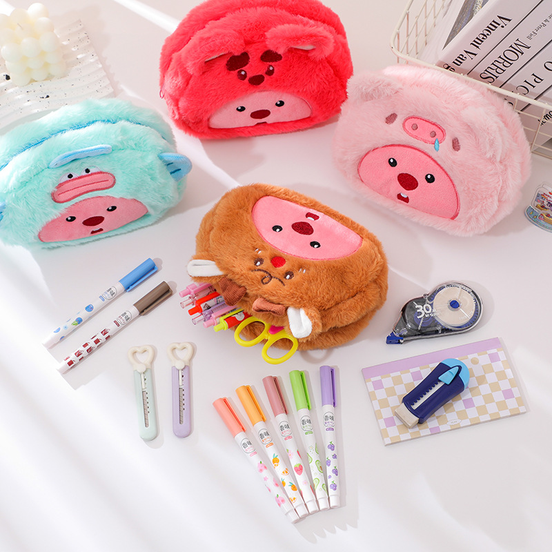 Cartoon Plush Pencil Bag Stude - огляд і ціна Pen Holder Organizer