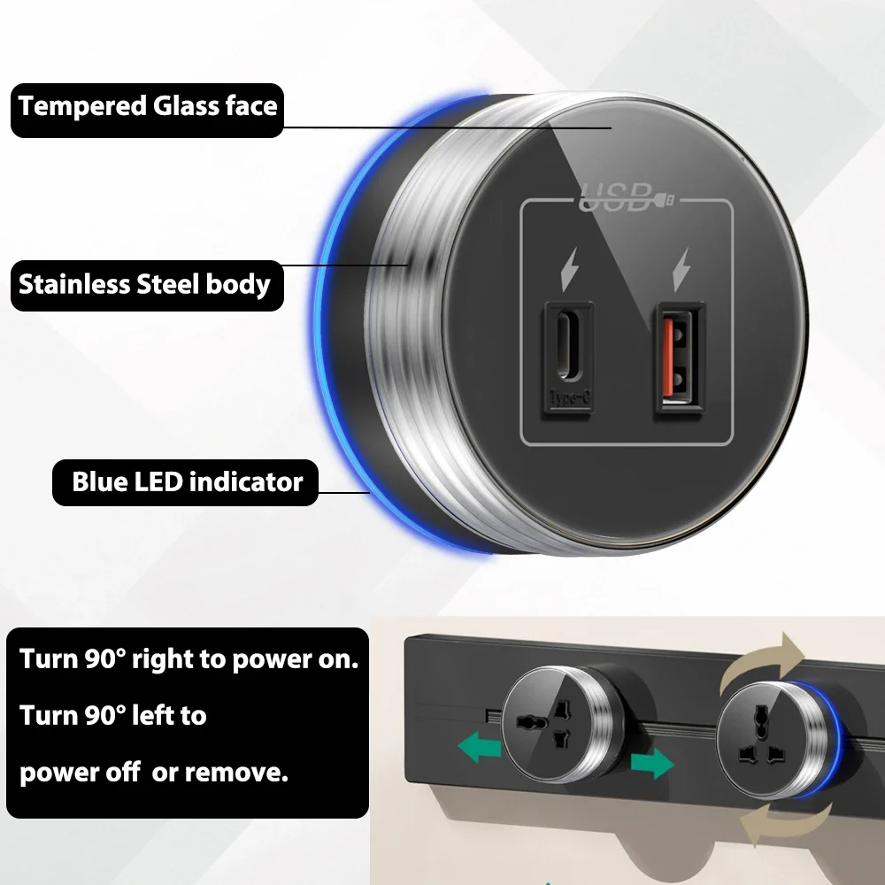 Wall Power Track Socket with S - огляд і ціна Home Office Uk