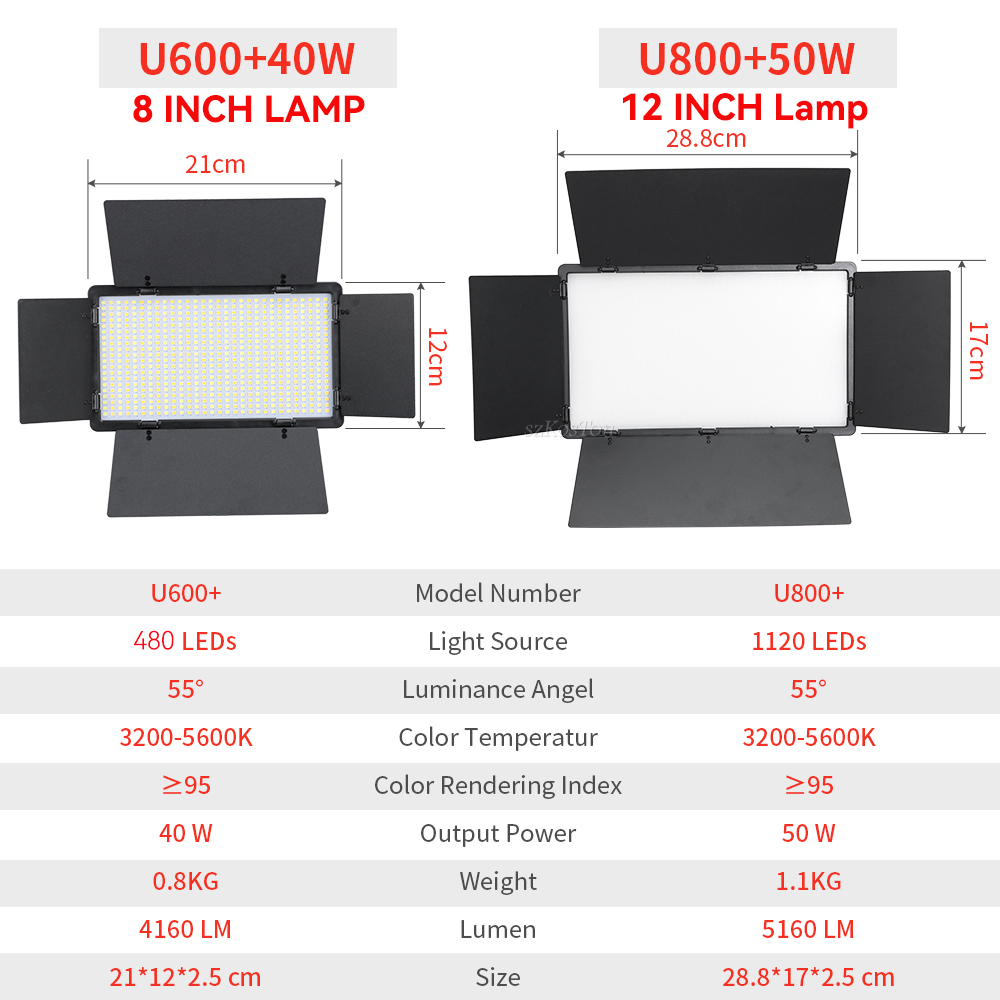 U800 U600 LED Photo Studio Vid - огляд і ціна Zoom Lighting Kit