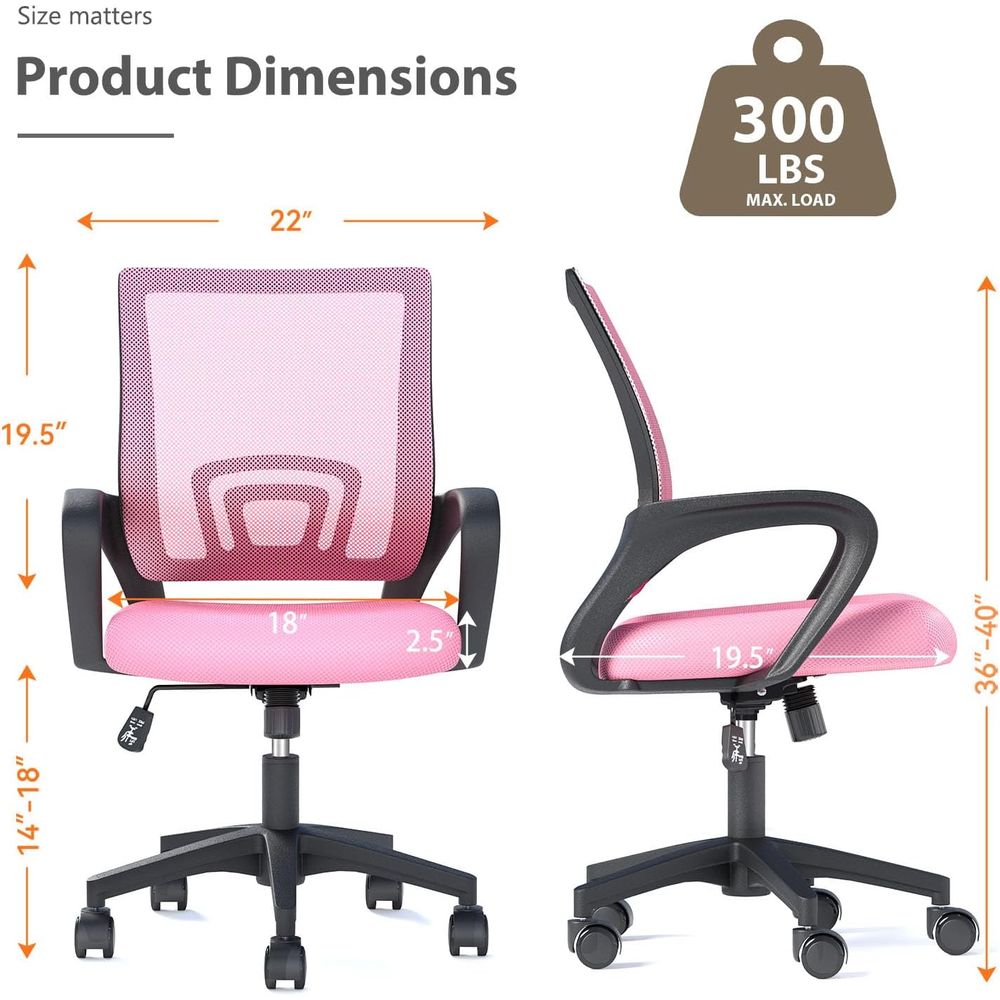 Pink Ergonomic Mesh Office Cha - огляд і ціна Home Office Ergonomics